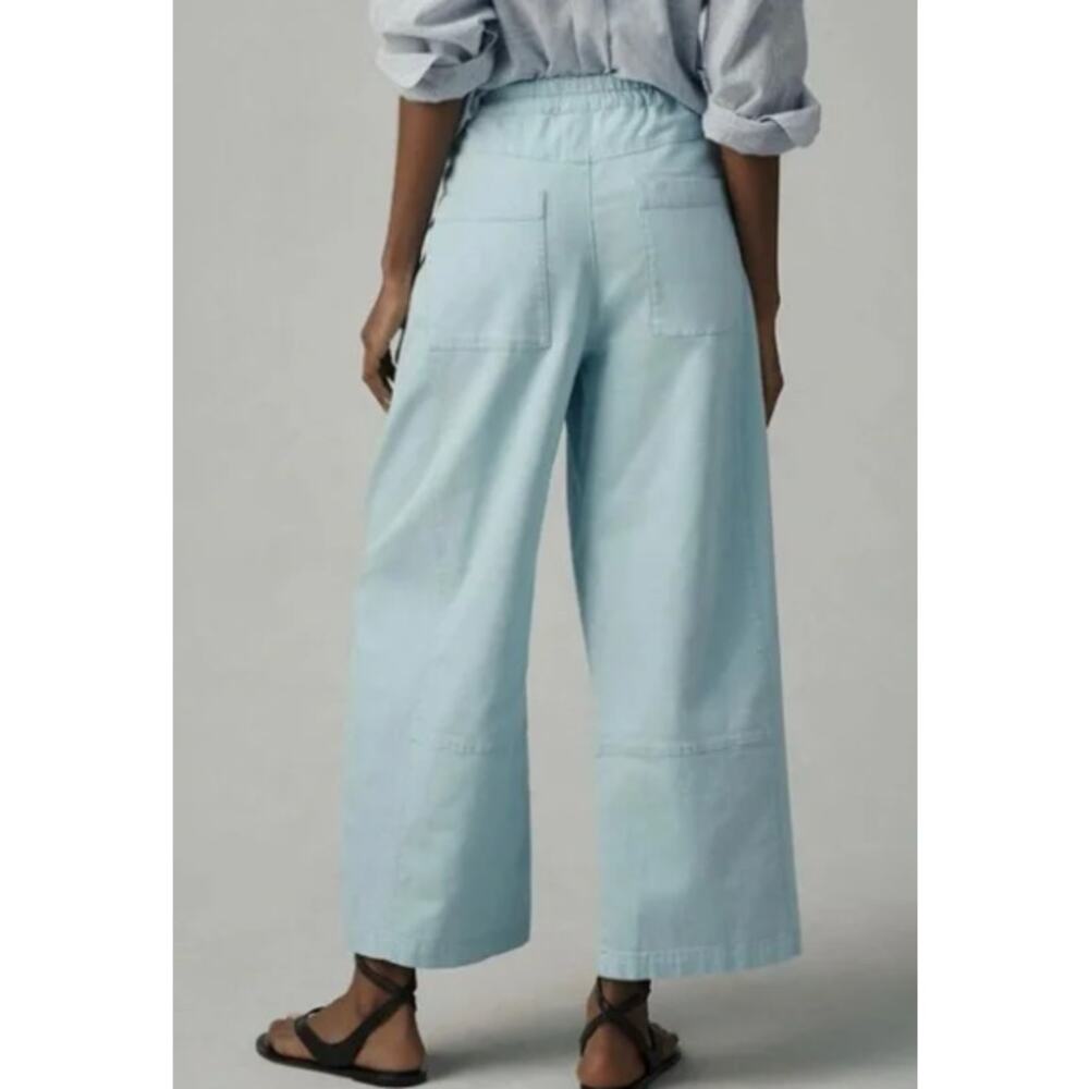 Anthropologie Izzie Wide-Leg Pants in Light Blue - Picture 2 of 8